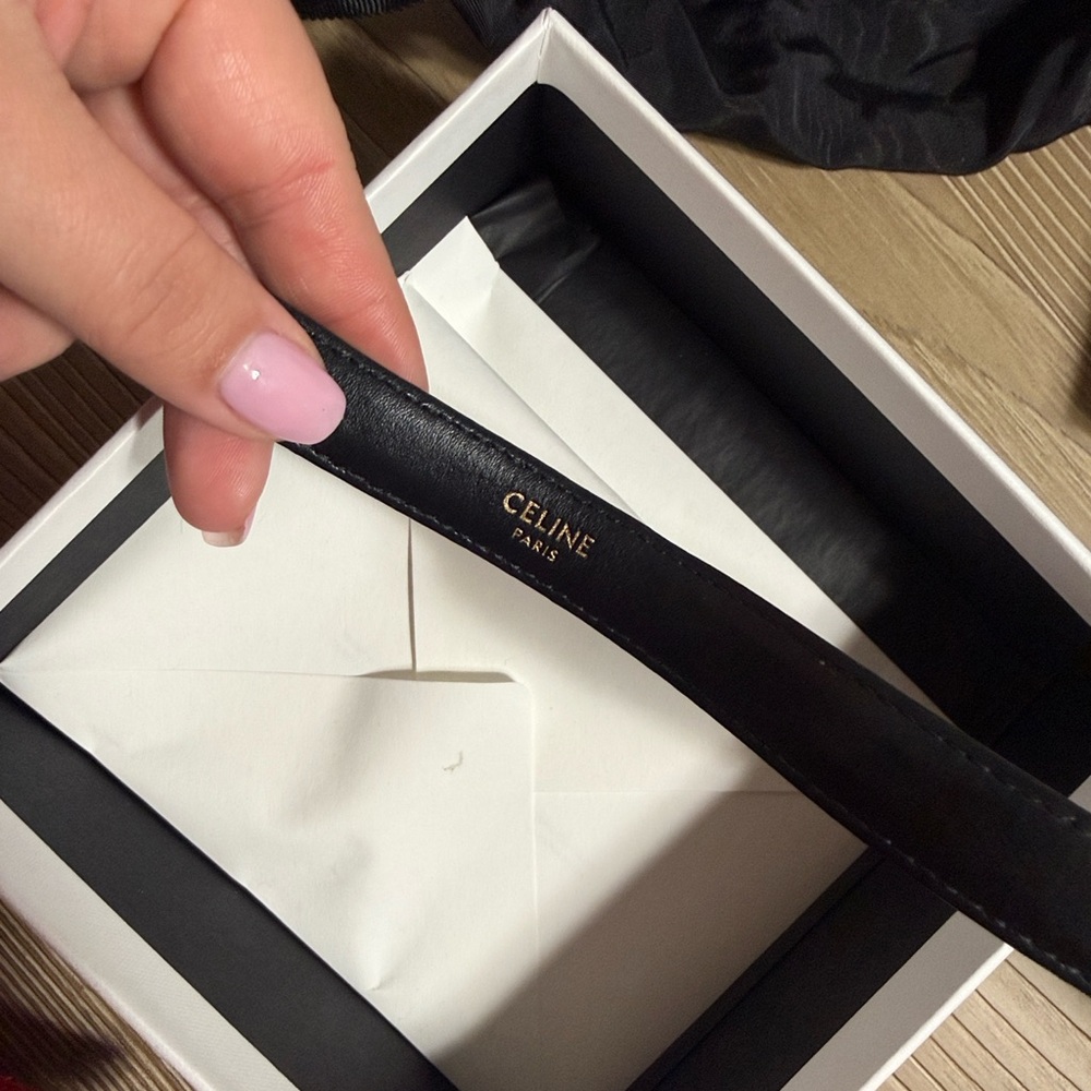 Celine Black Leather Shoulder Bag with Gold Accents - Picture 2 of 4
